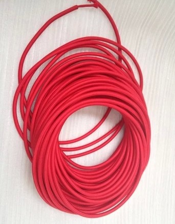 50meters/lot red industrial style textile fabric electrical power 2*0.75 copper fabric covered cable