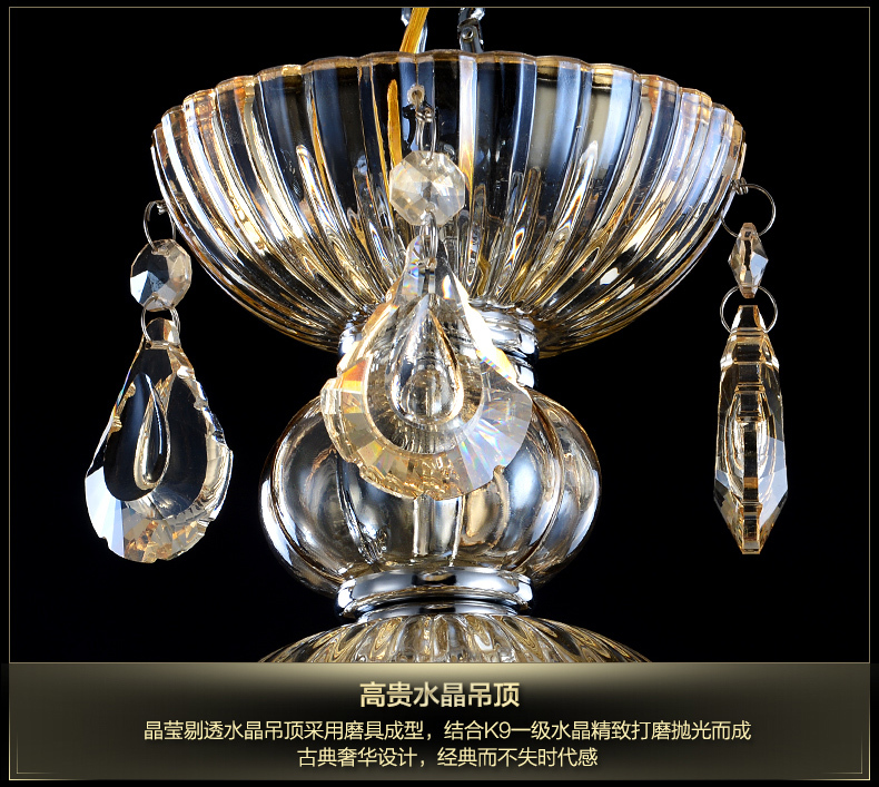 modern crystal light chandelier luxury cognac color top k9 crystal 6-8 arm crystal home lighting indoor lamp room chandeliers