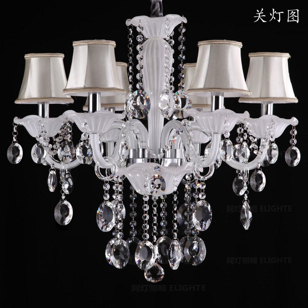 white crystal lighting chandeliers 8-6 arm modern crystal chandelier for living room lights bedroom lamp k9 chandelier light