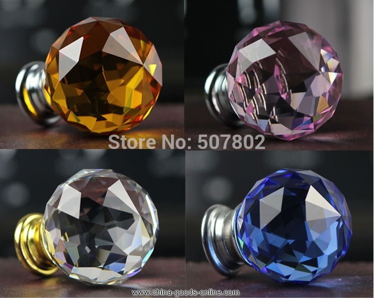 50pcs/lot size 20mm factory whole door handles crystal knobs cabinet handle - Click Image to Close