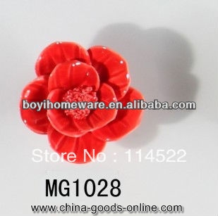 new design hand made rose flower ceramic knobs handles cabinet pull kitchen cupboard knob kids drawer knobs mg1028