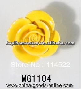 new design handmade flower ceramic knobs handles cabinet pull kitchen cupboard knob kids drawer knobs mg1104