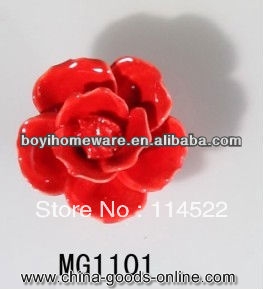 new design handmade flower ceramic knobs handles cabinet pull kitchen cupboard knob kids drawer knobs mg1101