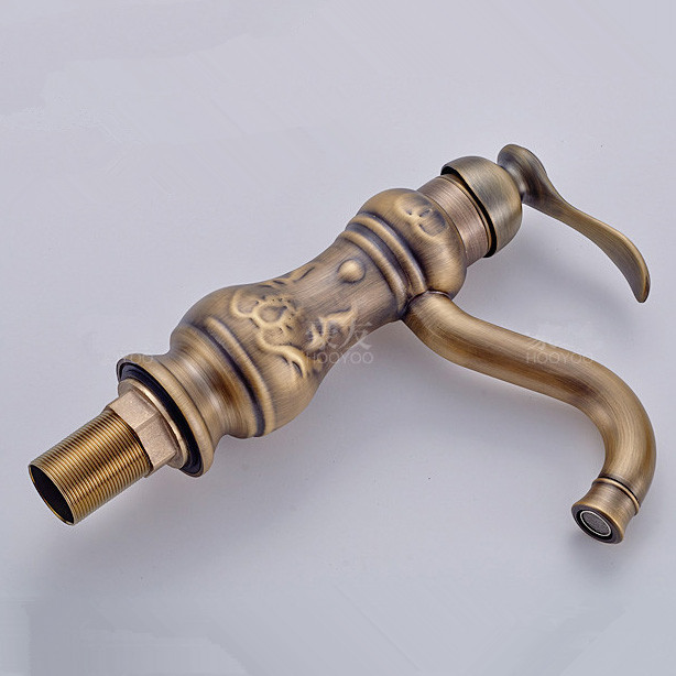 antique brass bathroom basin faucet gourd-shaped short neck polished water faucet &cold basin sink mixer tap gyd-801f