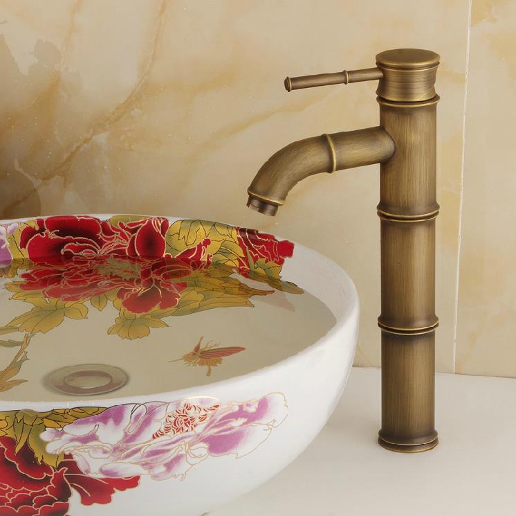 bamboo antique brass bathroom faucet kitchen basin sink mixer tap water tap bathroom sink faucet basin tapzly-6658