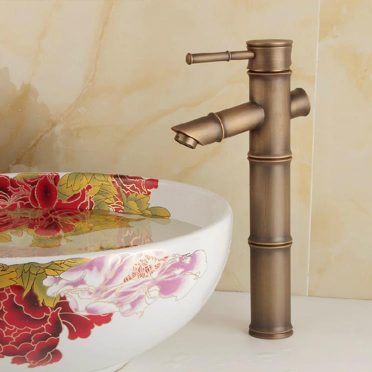 bamboo style antique brass faucet bathroom basin sink mixer tap faucets basin faucet bath taps bronze zly-6657