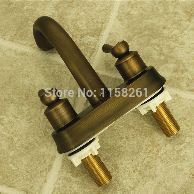 low-cost 3 in 1 combo sets bathroom basin antique faucet bronze brushed and brass body mixer tap zly-6732