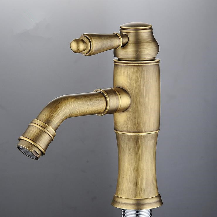 luxury antique bathroom faucet, and cold basin taps,classic brass brushed bathroom vessel mixer faucet 5859-11b