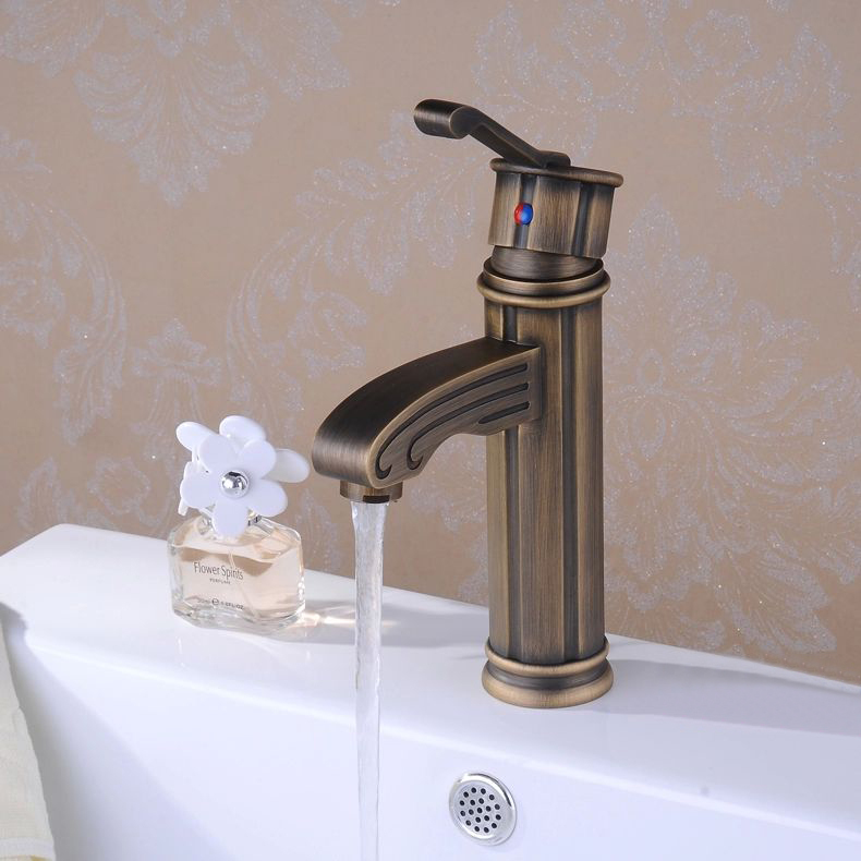 top grade unique deck mount bathroom & kitchen basin faucet antique pattern mixer tap new arrival hj-6501f