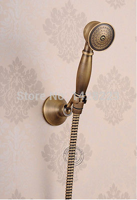 luxury wall mounted antique brass wall mounted handheld bathtub shower faucet with hand shower