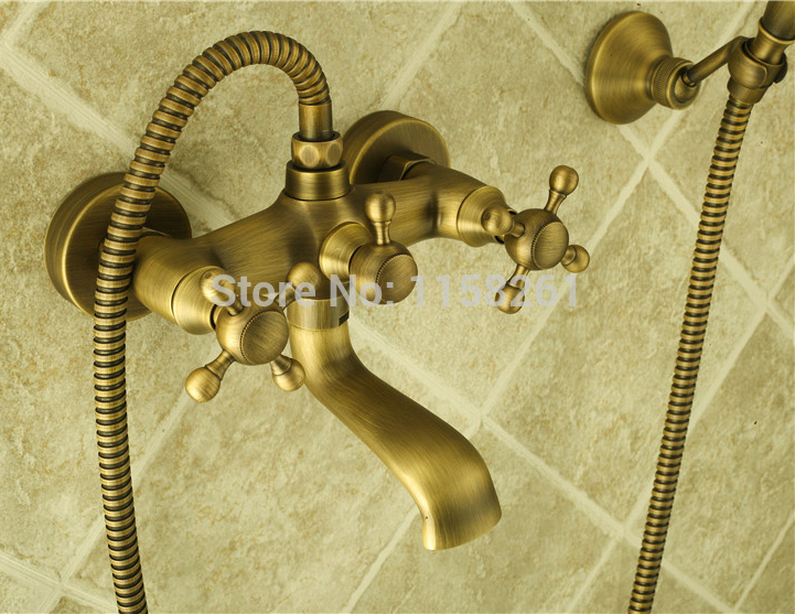 antique copper shower set fashion quality copper shower bathroom sanitary ware shower set bathtub faucet zly-6755