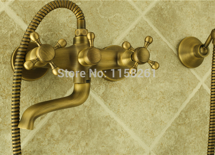 antique copper shower set fashion quality copper shower bathroom sanitary ware shower set bathtub faucet zly-6755