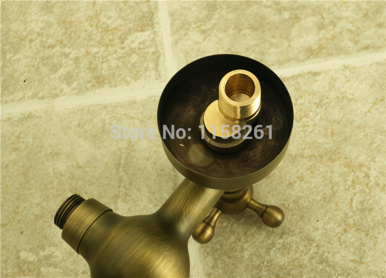 luxury new antique brass rainfall shower set faucet + tub mixer tap + handheld shower wall mounted zly-6758