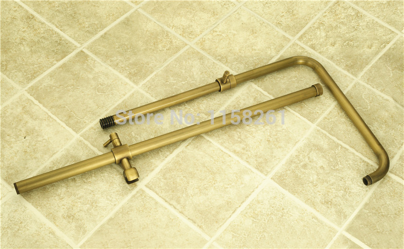 new bathroom shower set antique brass rainfall shower set faucet + handheld shower wall mounted zly-6827