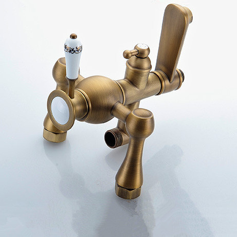 whole and retail antique brass shower bathtub faucet sets & 8" rainfall shower head + handshower yls5870-b
