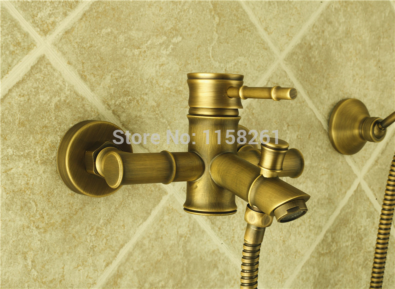 whole rain shower faucet mixer tap antique brass bath shower faucet set bathtub faucet torneira bath zly-6759