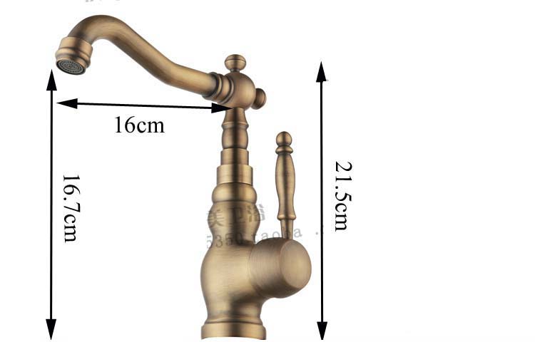 and cold antique brass basin mixer faucet