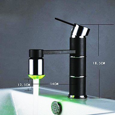 color changing led bathroom sink faucet tap - chrome finish , torneira para de banheiro monocomando