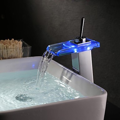 color changing led water bathroom sink basin faucet tap one hole single handle ,torneira para de banheiro modocomando