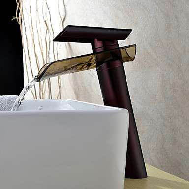 oil rubbed glass water waterfall tap bathroom basin faucet chrome finish ,torneira para de banheiro modocomando