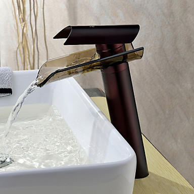 oil rubbed glass water waterfall tap bathroom basin faucet chrome finish ,torneira para de banheiro modocomando