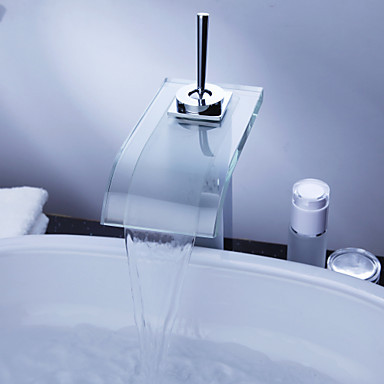 robinet glass contemporary waterfall bathroom sink faucet tap chrome finish ,torneira para de banheiro modocomando