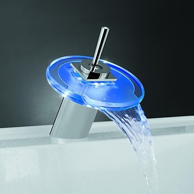 single handle temperature sensor led waterfall bathroom basin sink faucet tap ,torneira para de banheiro