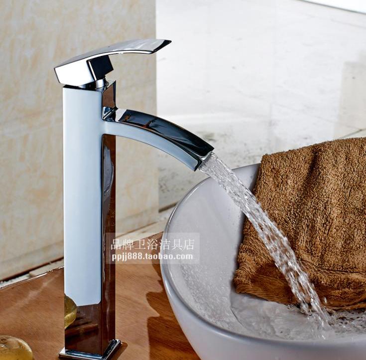 tall bathroom waterfall faucet, basin faucet