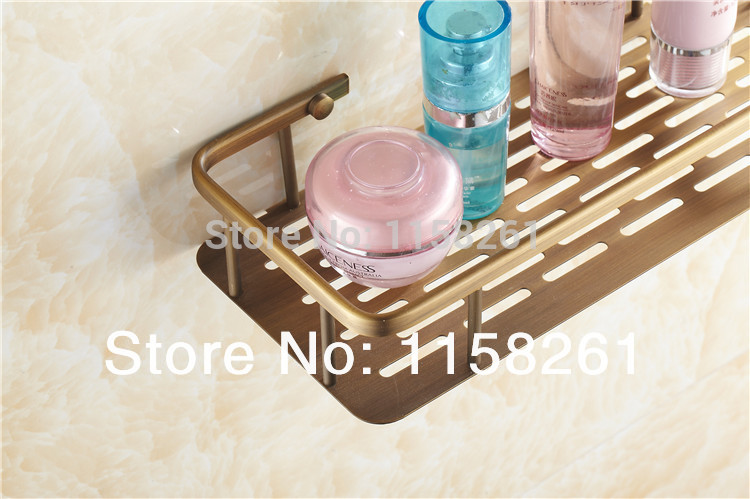 bronze finish 30cm wall mounted antique finish strong brass made square single tier bathroom shelf bathroom furniture kh-1069