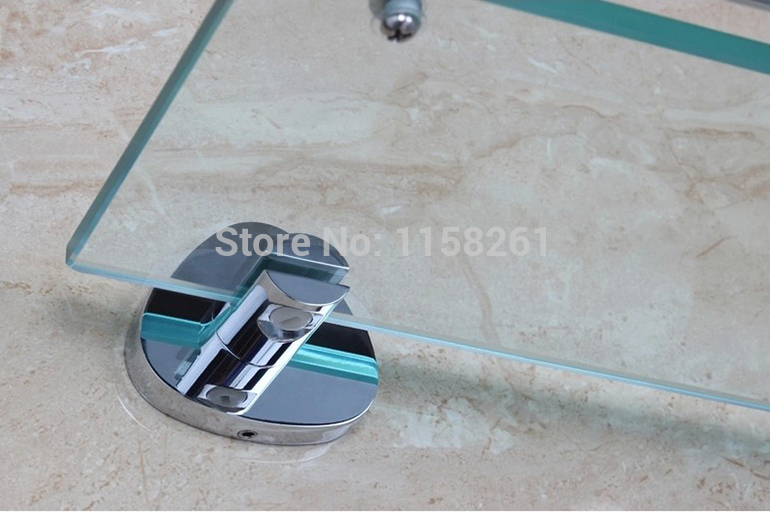 modern bathroom accessories products solid brass chrome finished single glass shel home decoration fm-5387