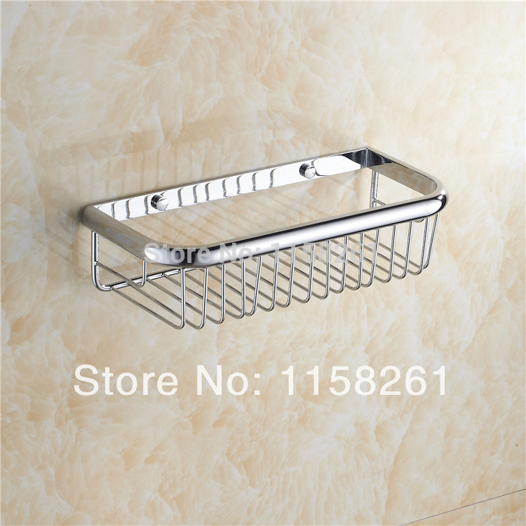 shampoo holder 30cm wall mounted strong brass made and chrome finish single tier bathroom shelf /shelves bathroom basket kh-1063