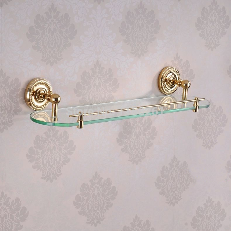 single bathroom shelf/glass shelf,brass made base+glass shelf,bathroom hardware,bathroom accessories hj-1313k