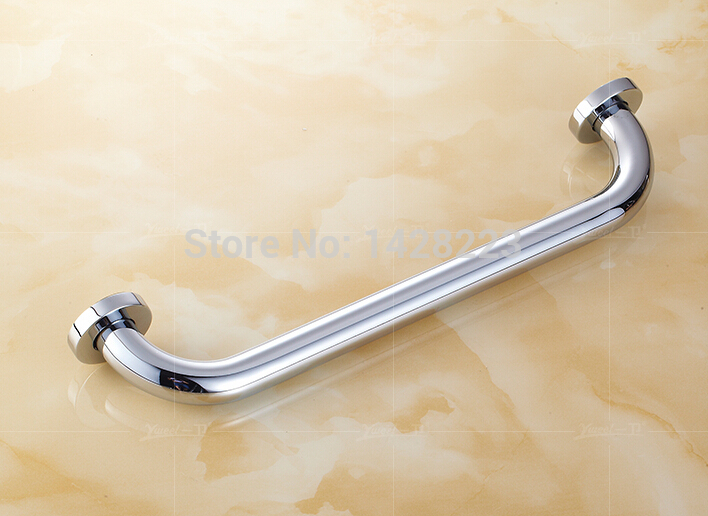 wall mounted chrome brass non-slip bathtub handrail 40cm long bathroom grab bar