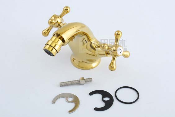 brand new dual handle deck mounted and cold golden bidet faucet