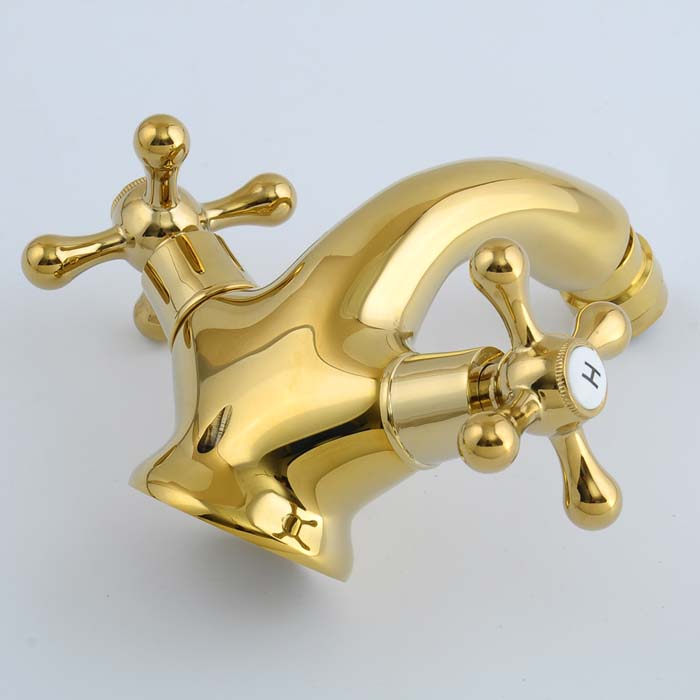 brand new dual handle deck mounted and cold golden bidet faucet