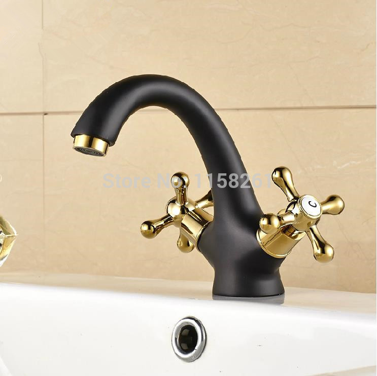 black antique faucet copper fashion ceramic basin vintage and cold basin faucet hj-6655h