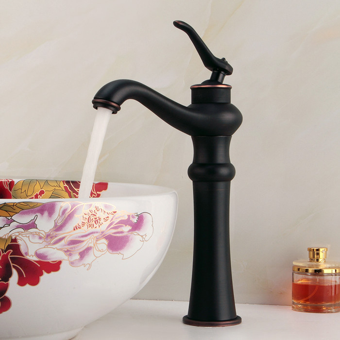 high black fashion faucet vintage cold and water brightening copper art basin counter basin black antique faucet mdj02