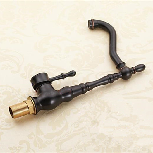 oil rubbed black bronze swivel singe handle bathroom basin kitchen deck mounted sink mixer tap faucet 0146r