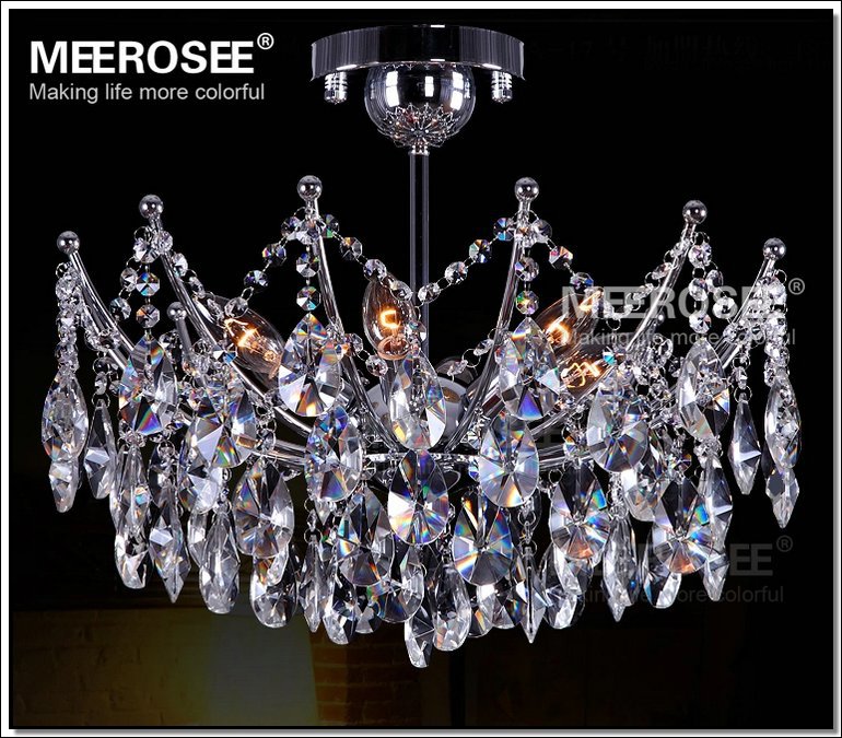 flush mounted black crystal chandelier light fixture clear crystal lamp for ceiling prompt guanrantee