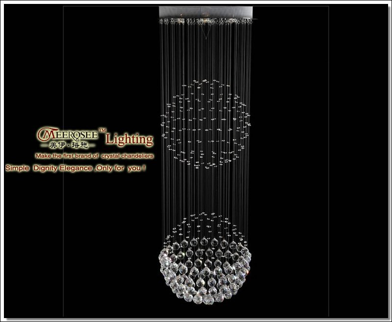long spiral crystal ceiling lights clear crystal light fixture lustres lamp for stairs / foyer/ hallway prompt shipment md2097