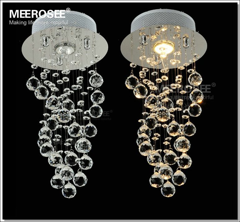 spiral crystal ceiling light fixture with gu10 bulb modern crystal light lustres lamp stairs porch aisle hallway light