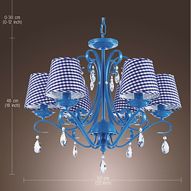 110v-220v bule irom modern led chandelier lamps with 6 lights chandeliers of dinnig living room