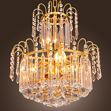 110v-220v gold luxury led modern crystal chandelier lamps with 7 lights lustres de sala,lustre de cristais