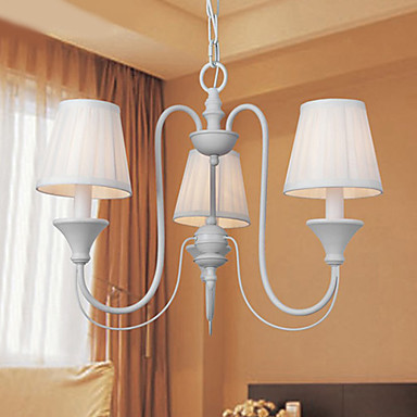 110v-220v white shade modern led chandelier 3 lamps chandeliers home lighting for dinnig living room