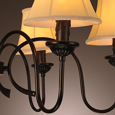 110v-220v white shade wrount irom modern led chandelier lamps with 6 lights chandeliers of dinnig living room