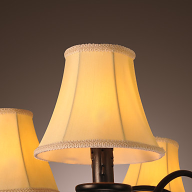 110v-220v white shade wrount irom modern led chandelier lamps with 6 lights chandeliers of dinnig living room