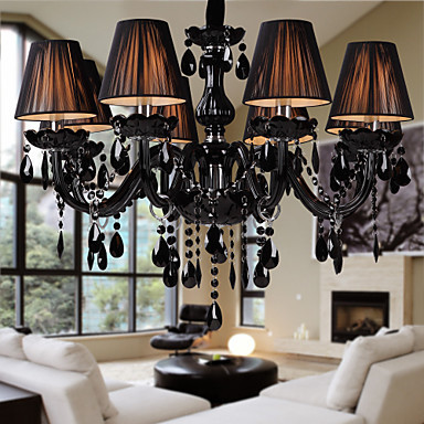 ac110v-220v chandeliers black led modern crystal chandelier with 8 lights, lustres de crystal,lustre de cristal