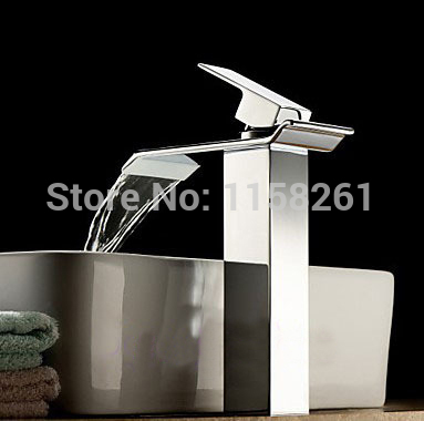 bathroom basin faucet chrome vessel basin mixer tap vanity faucets brass tap bath waterfall faucet wf-6092