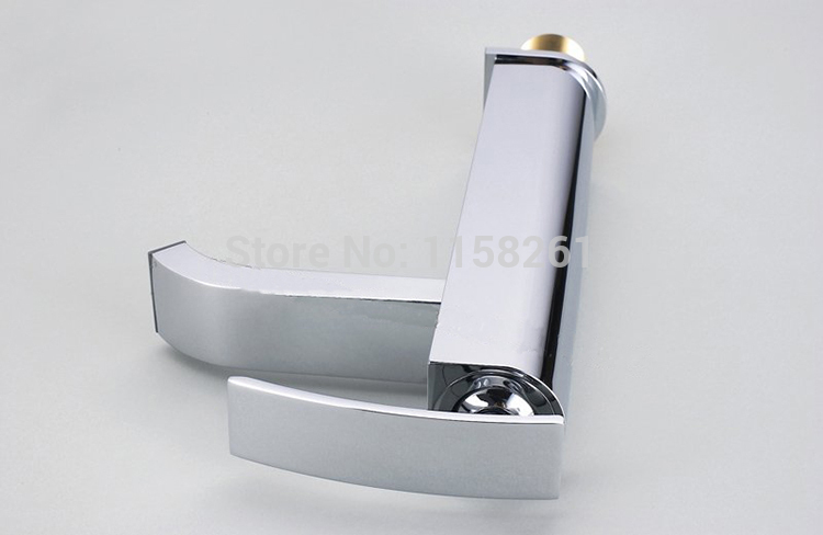 new bathroom deck mount single hole chrome faucet waterfall mixer tap vanity basin faucet 408905