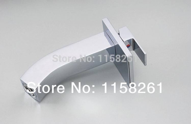 new bathroom deck mount single hole chrome faucet waterfall mixer tap vanity basin faucet 408916